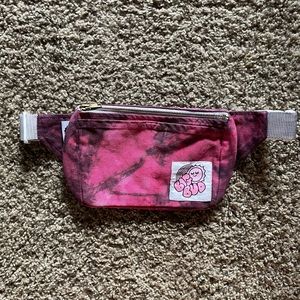 Custom Bleached Tie Dye Big Bud Press Fanny Pack